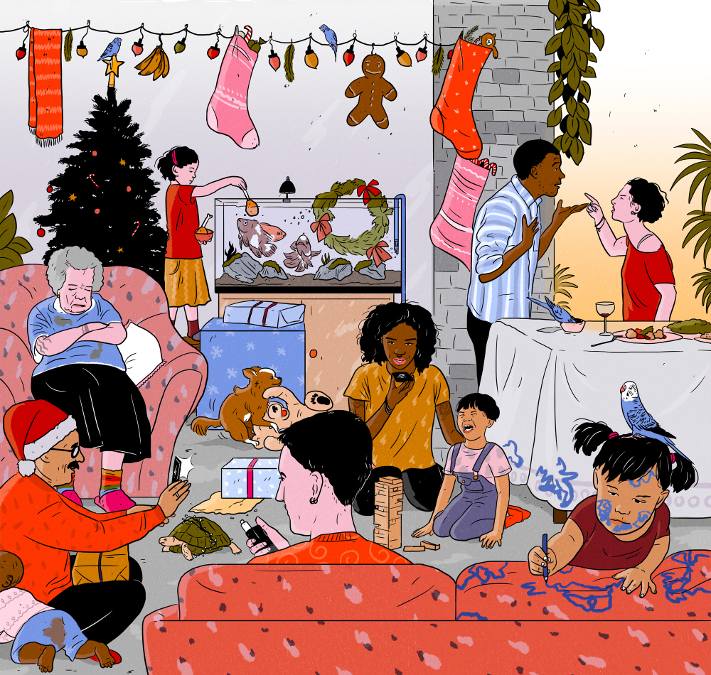 family members on christmas eve