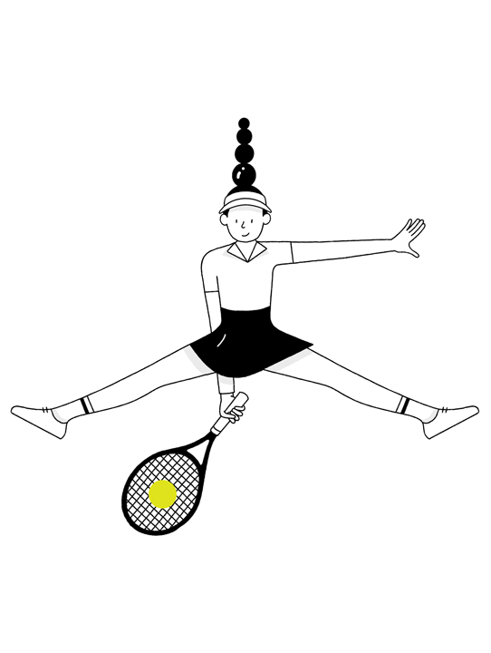 animation of young female tennis player