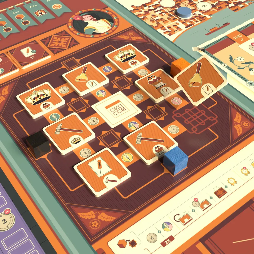 perspective view on game board