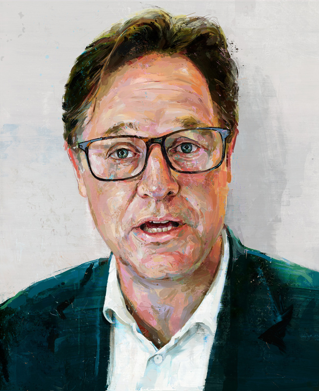painted portrait of Nick Clegg 