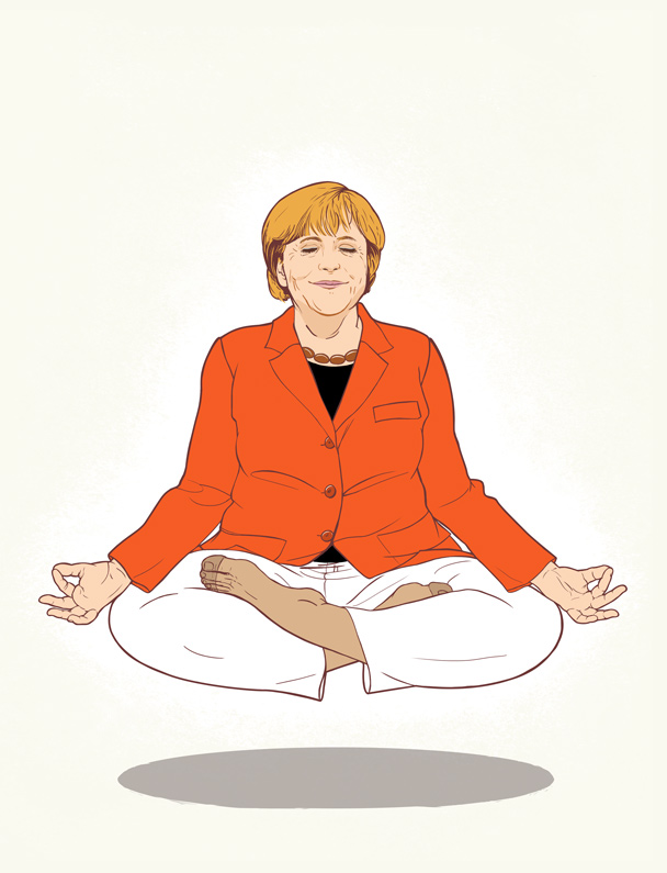 Angela Merkel hovering