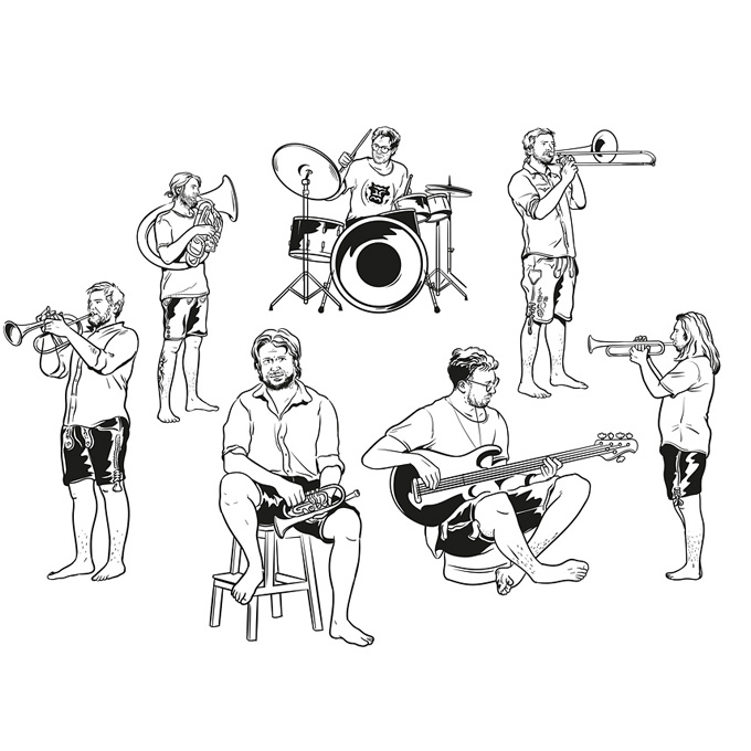 drawn musicians LaBrassBanda