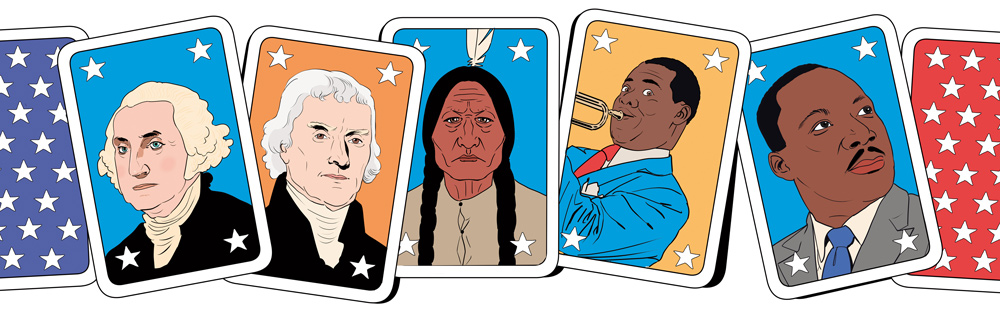 playing cards with historic people from the U.S. 