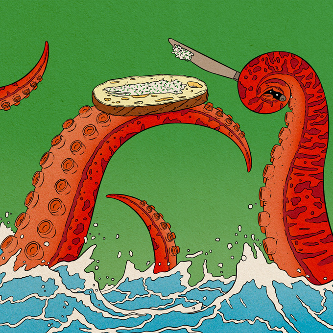 tentacles making a sandwich 
