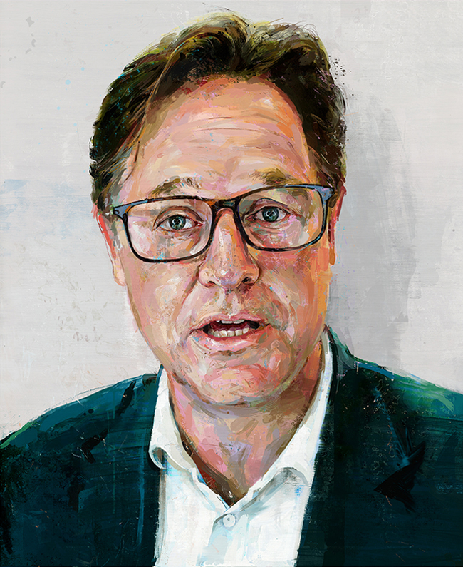 painted portrait of Nick Clegg