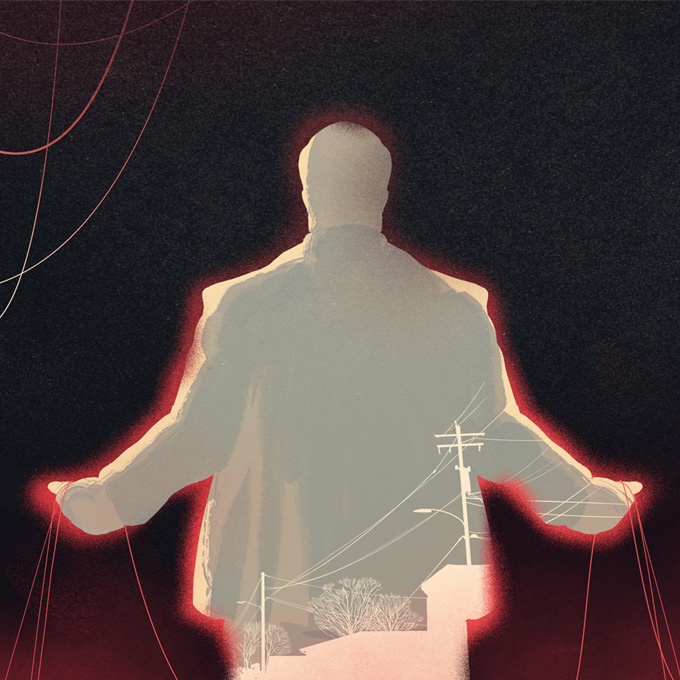 man holding strings 