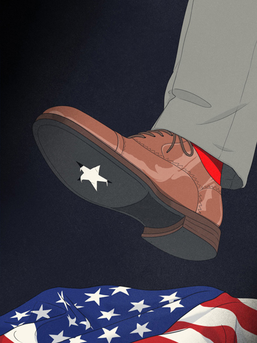 Emmanuel Polanco / walking on American flag