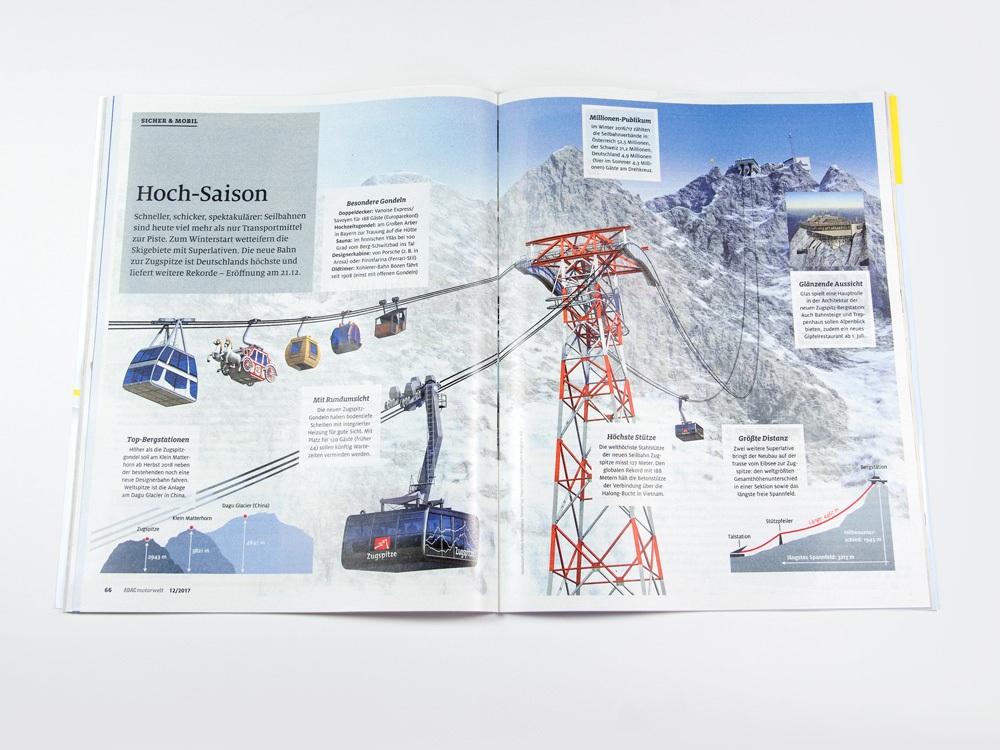 cable cars in the mountains