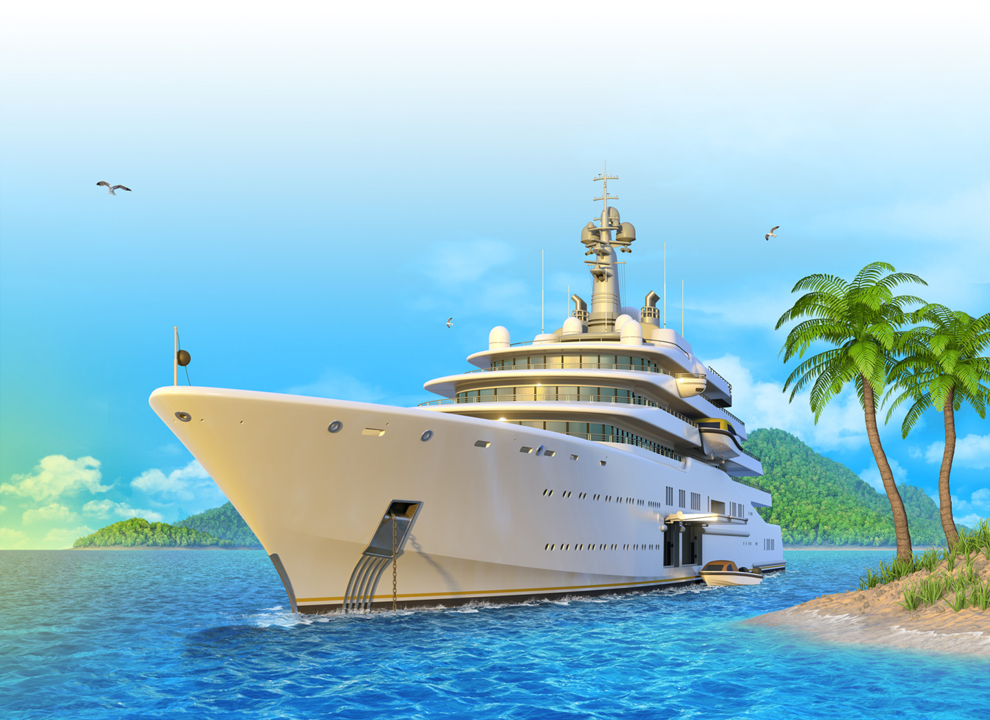 yacht of an oligarchs in sea 