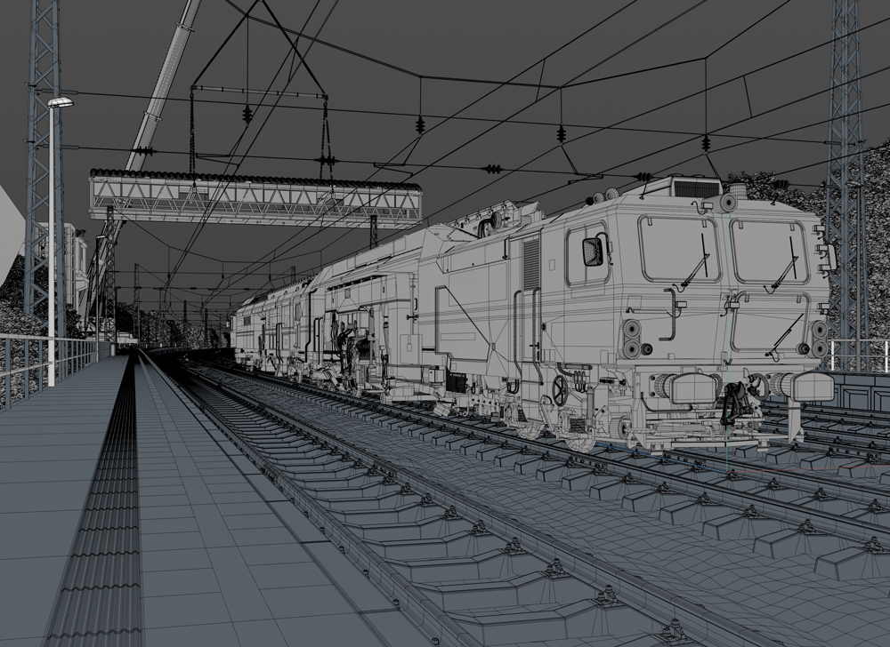 3d grid of locomotive 