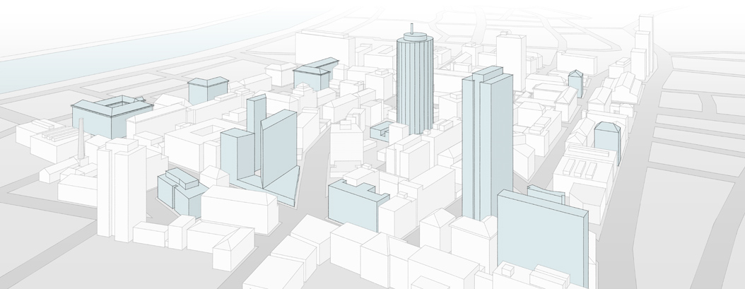 clean renderd vector version of a city