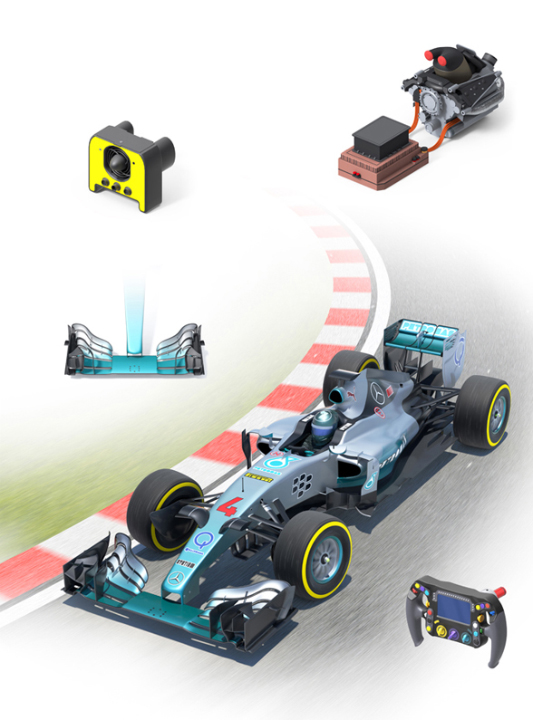 components of a Formula racing car 