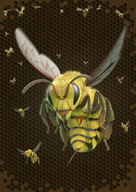 bookcover with a Sci-Fi bee