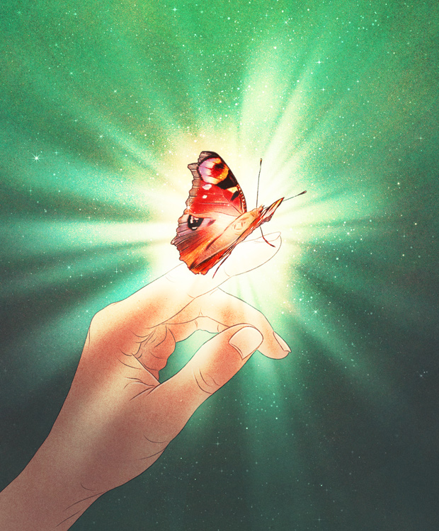 hand with butterfly