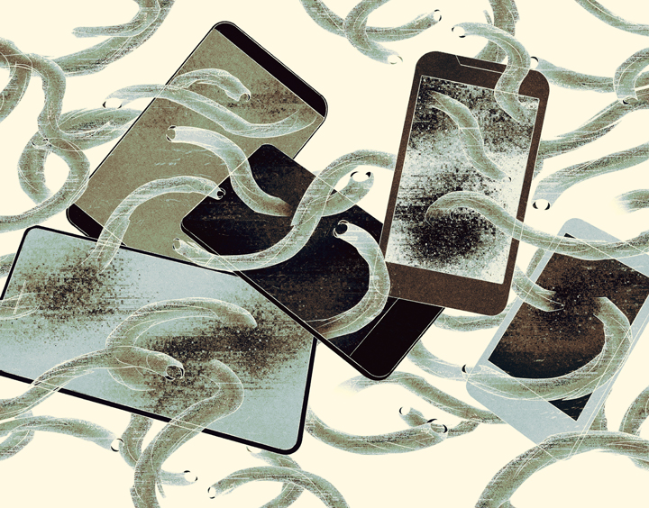 digital worms crawling through mobile phones 